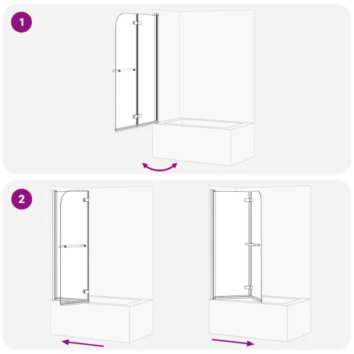 Zuhanybeépítés Arany 95 x 140 cm ESG üveg és alumínium