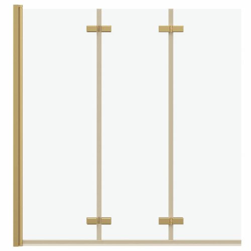  Zuhanybeépítés Arany 130 x 138 cm ESG üveg és alumínium