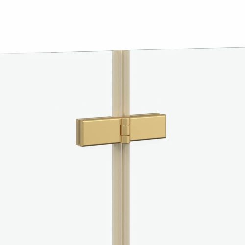  Zuhanybeépítés Arany 130 x 138 cm ESG üveg és alumínium