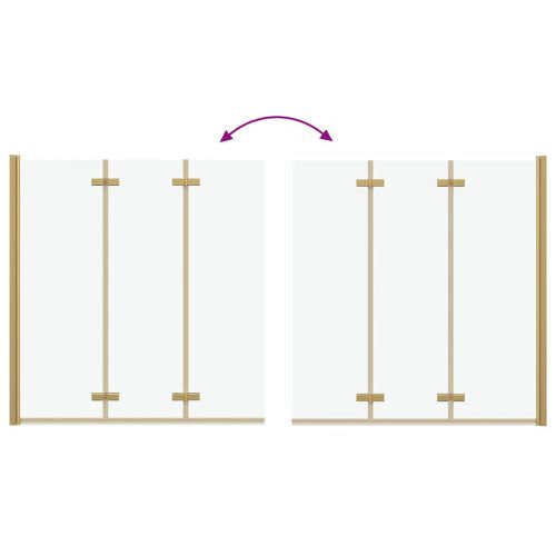 Zuhanybeépítés Arany 130 x 138 cm ESG üveg és alumínium