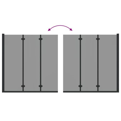 Zuhanybeépítés Fekete 130 x 138 cm ESG üveg és alumínium