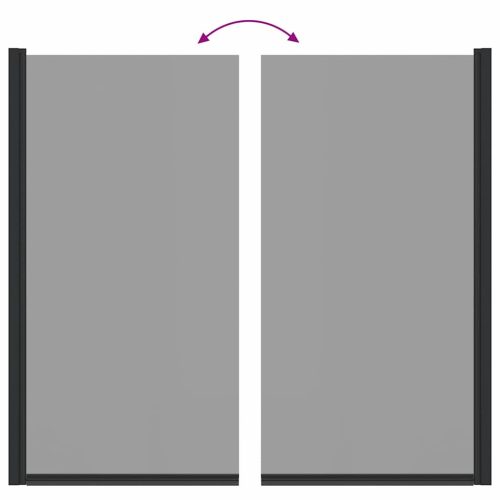 Fürdő Zuhany Képernyő Fekete 68 x 130 cm Edzett üveg