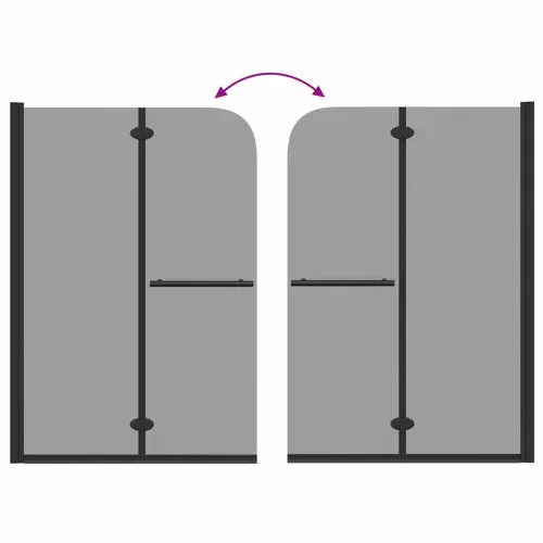  Zuhanybeépítés Fekete 120 x 140 cm ESG üveg és alumínium
