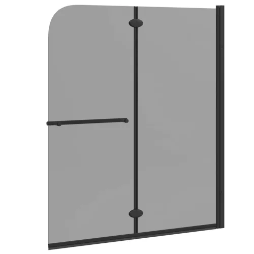  Zuhanybeépítés Fekete 95 x 140 cm ESG üveg és alumínium