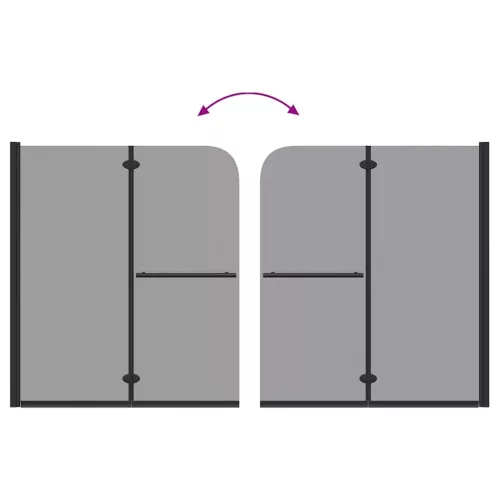  Zuhanybeépítés Fekete 95 x 140 cm ESG üveg és alumínium