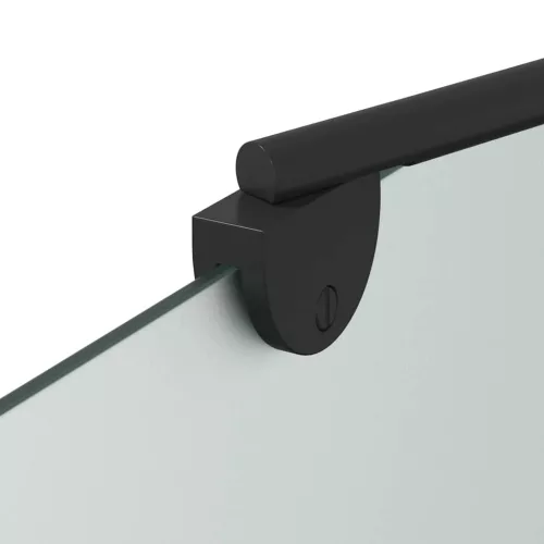  Zuhanybeépítés Fekete 120 x 68 x 130 cm ESG üveg és alumínium