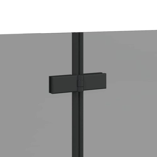  Zuhanybeépítés Fekete 130 x 138 cm ESG üveg és alumínium