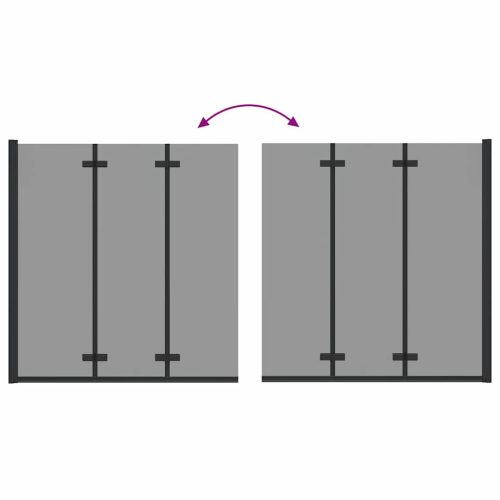  Zuhanybeépítés Fekete 130 x 138 cm ESG üveg és alumínium