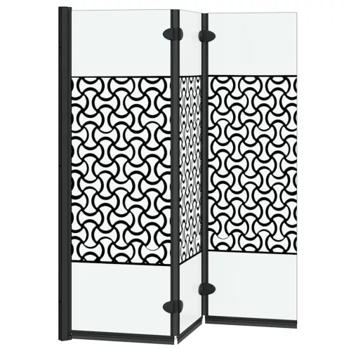 Zuhanybeépítés Fekete és Átlátszó 130 x 130 cm edzett üveg