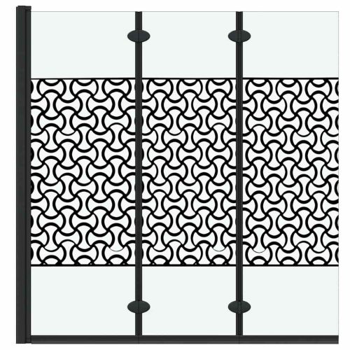 Zuhanybeépítés Fekete és Átlátszó 130 x 130 cm edzett üveg