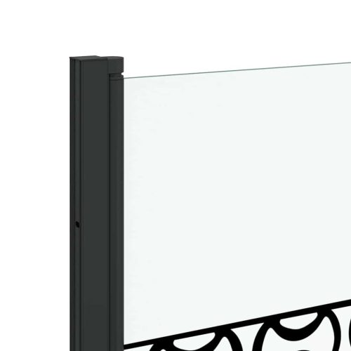 Zuhanybeépítés Fekete és Átlátszó 130 x 130 cm edzett üveg