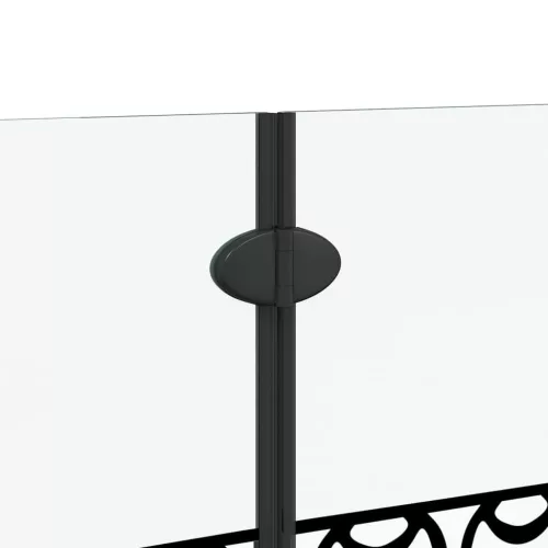 Zuhanybeépítés Fekete és Átlátszó 130 x 130 cm edzett üveg