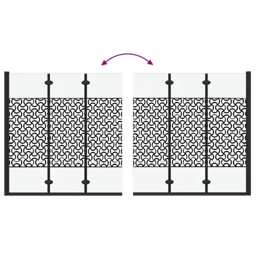 Zuhanybeépítés Fekete és Átlátszó 130 x 130 cm edzett üveg