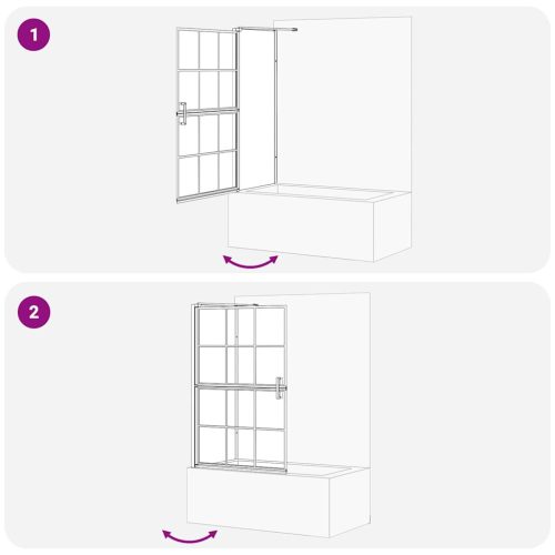  Fürdő Zuhany Képernyő Fekete és átlátszó 80 x 67 x 129.5 cm