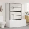  Fürdő Zuhany Képernyő Fekete és átlátszó 100 x 67 x 129.5 cm