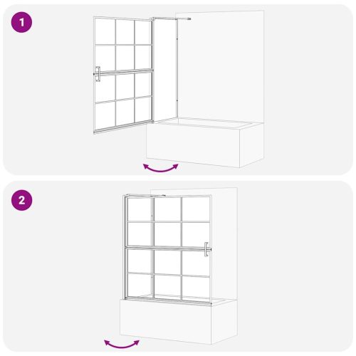  Fürdő Zuhany Képernyő Fekete és átlátszó 116 x 67 x 129.5 cm