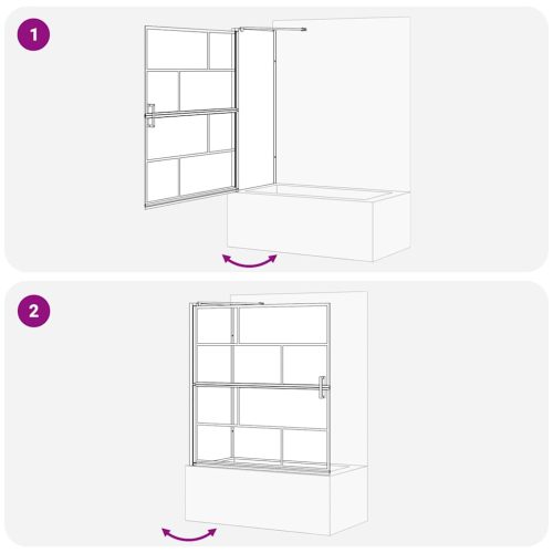  Fürdő Zuhany Képernyő Fekete és átlátszó 116 x 67 x 129.5 cm
