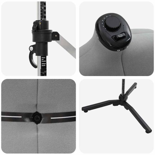  Állítható ruha forma női Szürke s Bársony