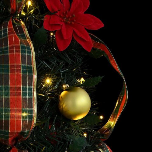  Mű karácsonyfa 100 LED-del állvánnyal Zöld 150 cm PVC