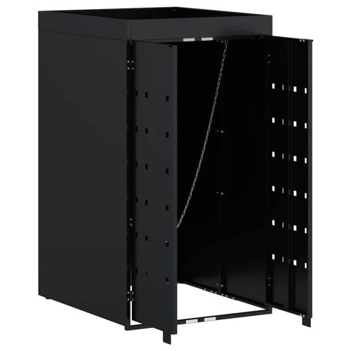  Kukás Tároló Virágzó Tetővel Egyszemélyes 240L Kukához Fekete