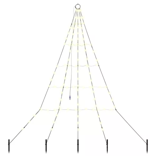  LED Karácsonyi Fenyő 112 LED-del Meleg fehér 511 cm Fém