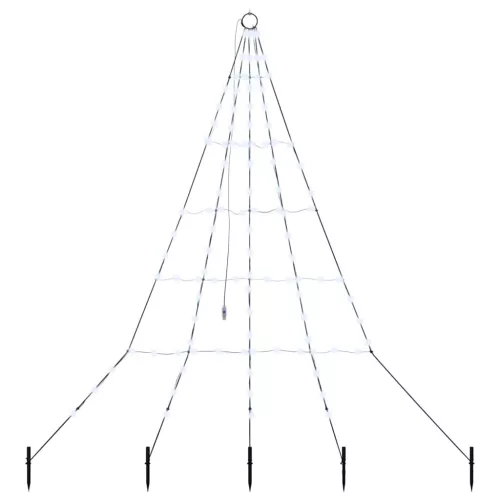 LED Karácsonyi Fenyő 112 LED-del Hideg fehér 511 cm Fém