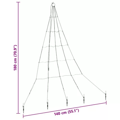  LED Karácsonyi Fenyő 112 LED-del Kék 511 cm Fém