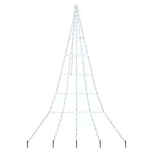  LED Karácsonyi Fenyő 168 LED-del Hideg fehér 511 cm Fém