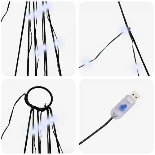  LED Karácsonyi Fenyő 168 LED-del Hideg fehér 511 cm Fém