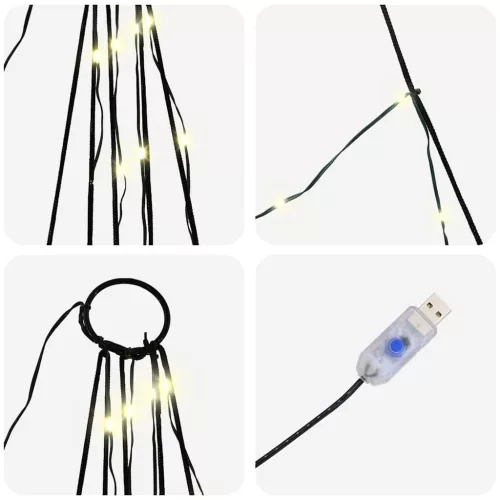  LED Karácsonyi Fenyő 276 LED-del Meleg fehér 511 cm Fém