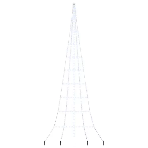  LED Karácsonyi Fenyő 276 LED-del Hideg fehér 511 cm Fém
