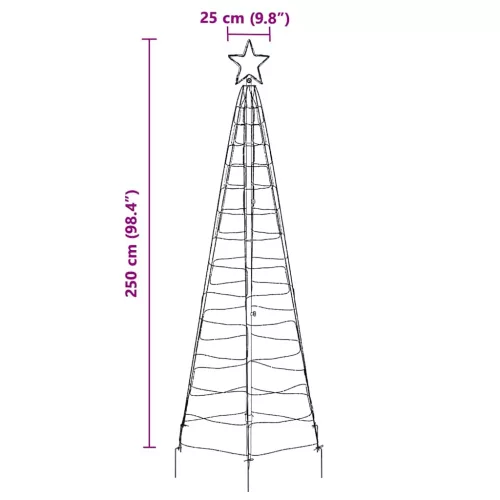  LED Karácsonyi Fenyő 390 LED-del Kék 250 cm Vas