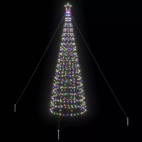  LED Karácsonyfák talajráccsal 800 LED-del Sokszínű 400 cm Vas