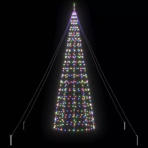  LED Karácsonyfák talajráccsal 800 LED-del Sokszínű 400 cm Vas