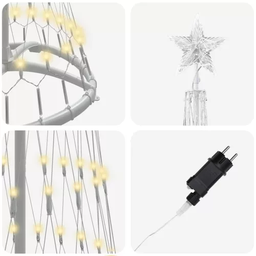  LED Karácsonyi Fenyő Meleg fehér 138.5 x 138.5 x 399 cm Fém