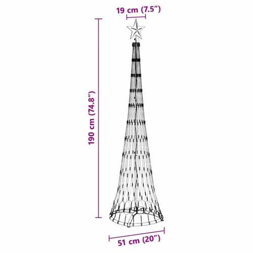  LED Karácsonyi Fenyő Sokszínű 138.5 x 138.5 x 399 cm Fém