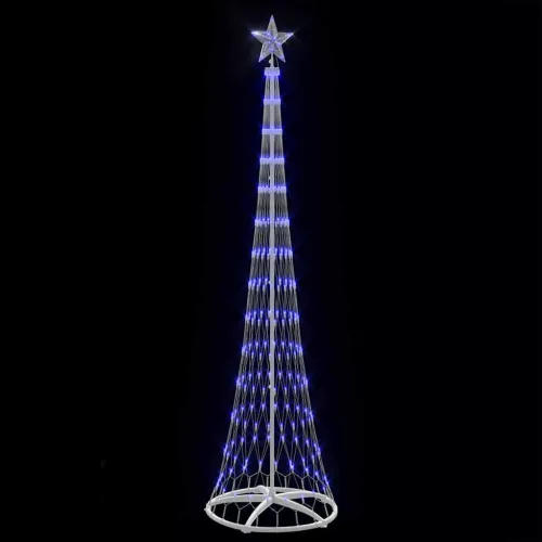  LED Karácsonyi Fenyő 290 LED-del Kék 138.5 x 138.5 x 399 cm Fém