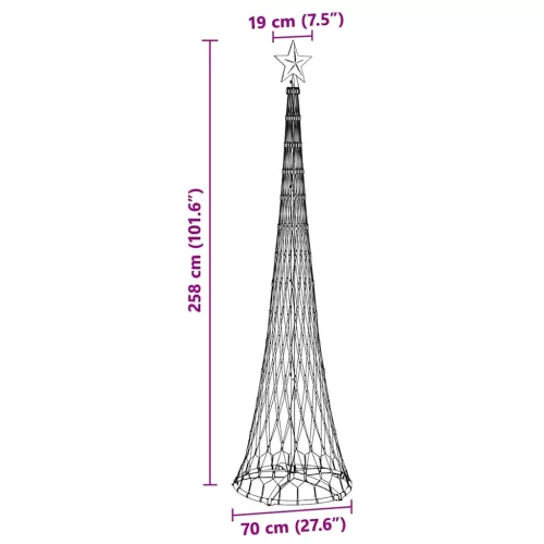  LED Karácsonyi Fenyő Sokszínű 138.5 x 138.5 x 399 cm Fém