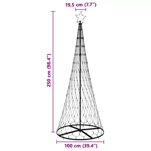  LED Karácsonyi Fenyő 295 LED-del Meleg fehér 250 cm Fém