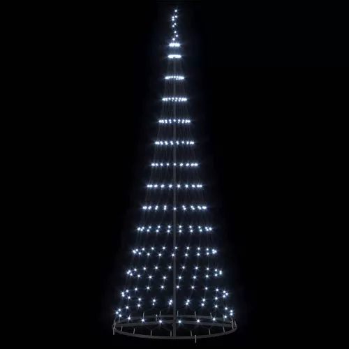  LED Karácsonyi Fenyő 295 LED-del Hideg fehér 250 cm Fém