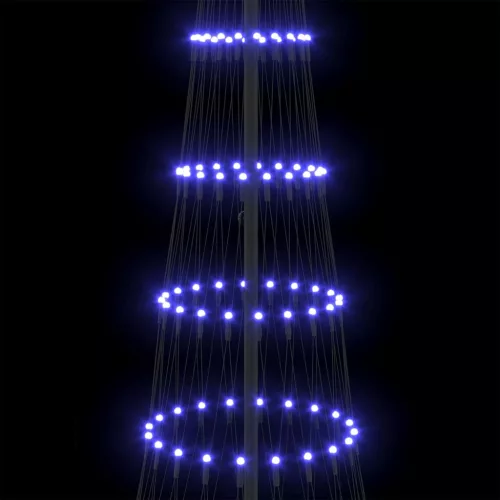  LED Karácsonyi Fenyő 355 LED-del állvánnyal Kék 184,5 cm Fém