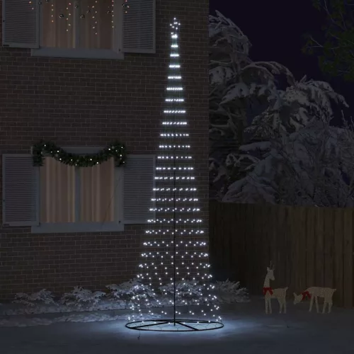  LED Karácsonyi Fenyő 555 LED-del Hideg fehér 500 cm Fém