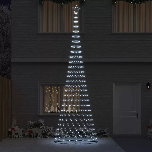  LED Karácsonyi Fenyő 555 LED-del Hideg fehér 500 cm Fém