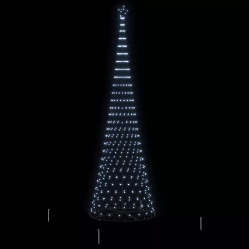  LED Karácsonyi Fenyő 555 LED-del Hideg fehér 500 cm Fém