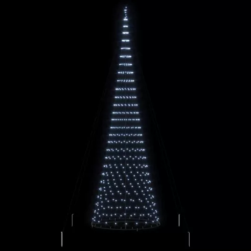  LED Karácsonyi Fenyő 555 LED-del Hideg fehér 500 cm Fém