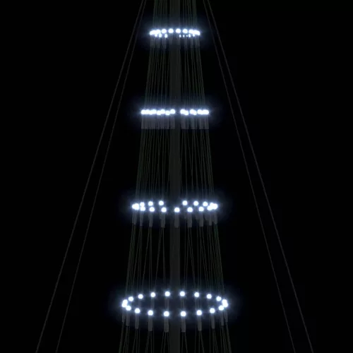  LED Karácsonyi Fenyő 555 LED-del Hideg fehér 500 cm Fém