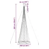  LED Karácsonyi Fenyő 555 LED-del Hideg fehér 500 cm Fém