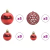  Karácsonyi Díszgömb Készlet 150 LED-del 61 pcs Piros Műanyag
