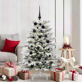    Karácsonyi Díszgömb Készlet 150 LED-del 61 pcs Fekete Műanyag