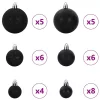  Karácsonyi Díszgömb Készlet 150 LED-del 61 pcs Fekete Műanyag
